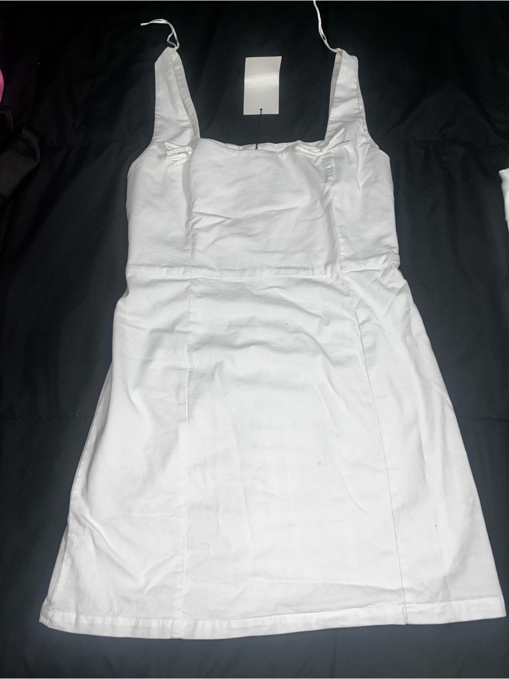 Zara White Square-Neck Mini Dress
